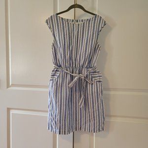 100% Cotton - Belted Shift Dress w. Pockets!
